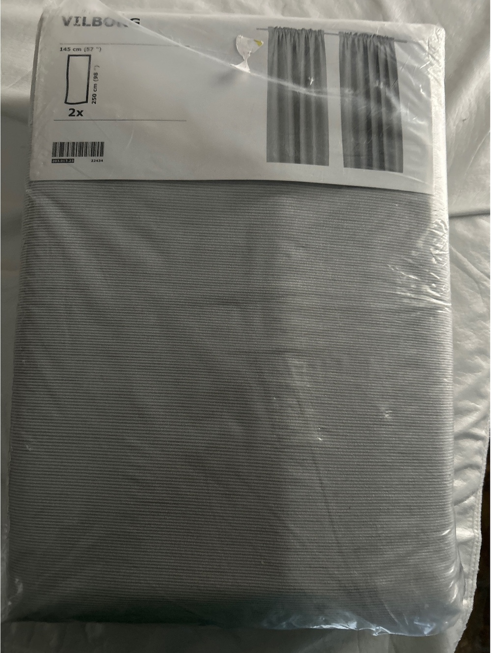 IKEA VILBORG Blackout Curtain Panels, 2-Pack, Gray, 145x250 cm
